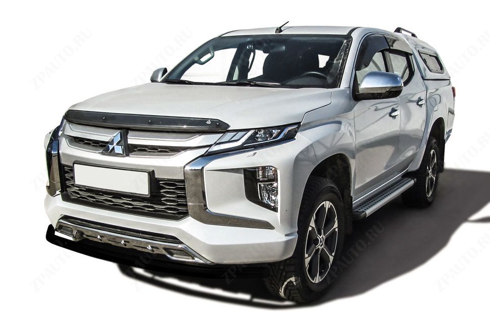 Защита переднего бампера d57 черная Mitsubishi L-200 (2018-2023) , Slitkoff, арт. ML18-004B