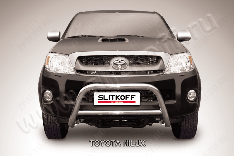 Кенгурятник d57 низкий Toyota Hilux (2004-2011) Black Edition, Slitkoff, арт. THL004BE