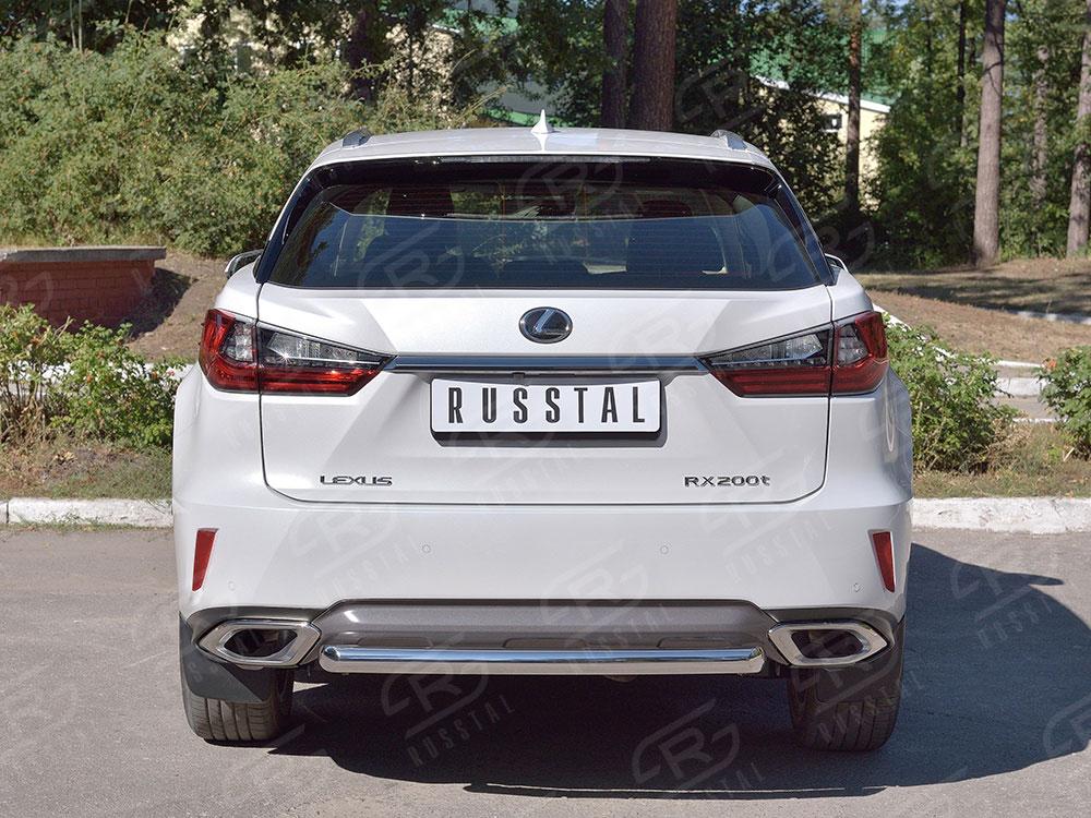 Защита заднего бампера d63 для Lexus RX 200t 2015, Руссталь LRX2Z-002374