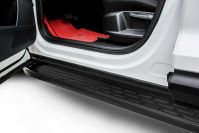 Пороги алюминиевые "Premium Black" 1700 черные Hyundai Tucson 4WD (2015-2018) , Slitkoff, арт. AL-HT4WD15009