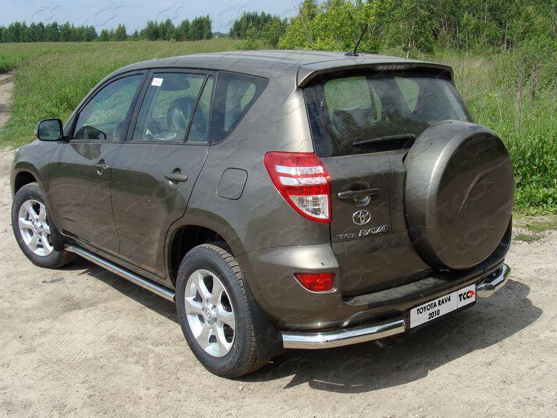 Защита задняя (уголки) 76,1 мм для автомобиля Toyota RAV4 2010-2013, TCC Тюнинг TOYRAV10-05