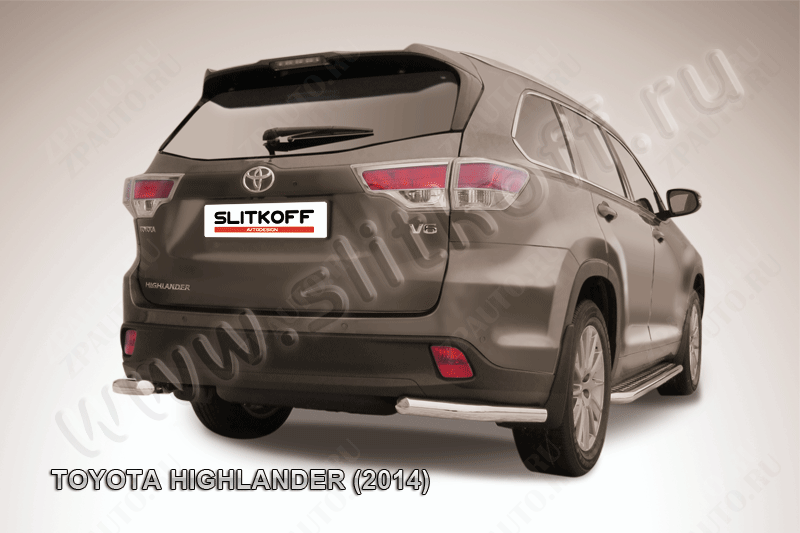 Уголки d57 Toyota Highlander (2014-2016) Black Edition, Slitkoff, арт. THI14-020BE