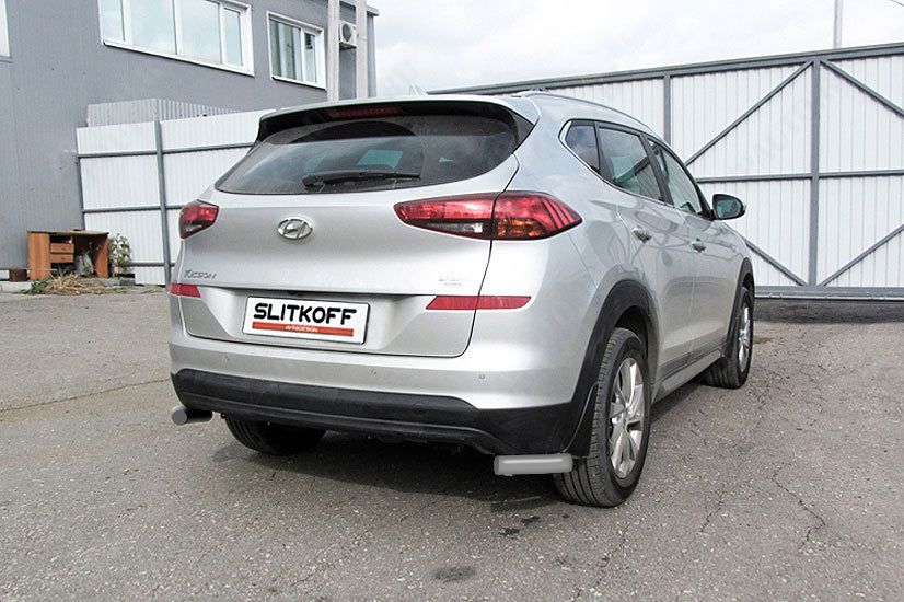 Уголки d57 серебристые Hyundai Tucson (2018-2021) , Slitkoff, арт. HT18007S