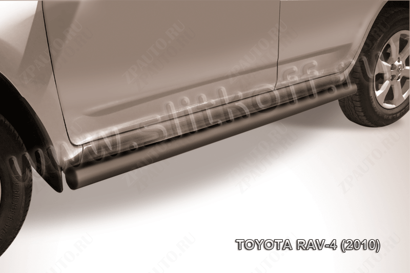 Защита порогов d76 труба черная Toyota Rav-4 (2010-2016) , Slitkoff, арт. TR410-013B