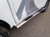 Пороги овальные с накладкой 120х60 мм для автомобиля Toyota Hilux 2015-, TCC Тюнинг TOYHILUX15-08