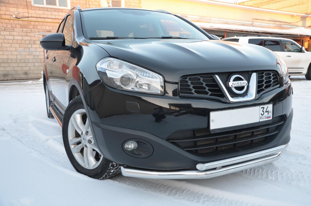 Защита переднего бампера двойная (радиус) для автомобиля NISSAN Qashqai 2008.  NQ.11.03, Россия .Купить по низкой цене в Санкт-Петербурге.