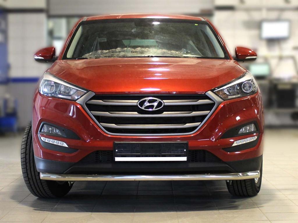 Защита переднего бампера одинарная d-53 для автомобиля Hyundai Tucson 2015-2017г.в., Технотек, арт. HNT15_1