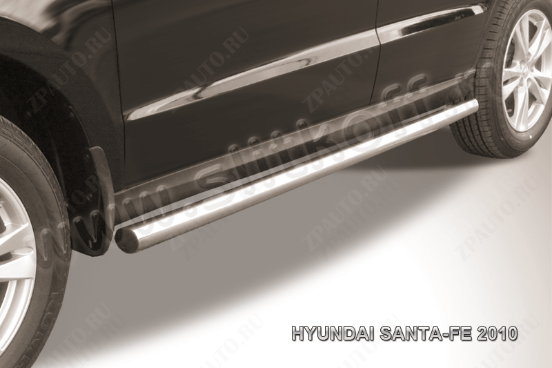 Защита порогов d57 труба Hyundai Santa-Fe (2009-2012) , Slitkoff, арт. HSFN008