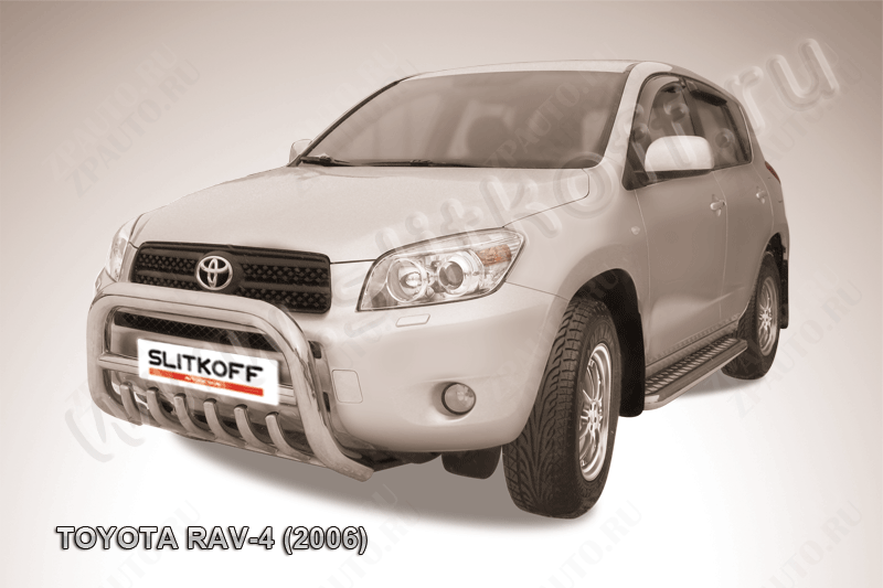 Кенгурятник d76 низкий с защитой картера Toyota Rav-4 (2005-2010) , Slitkoff, арт. TR4001