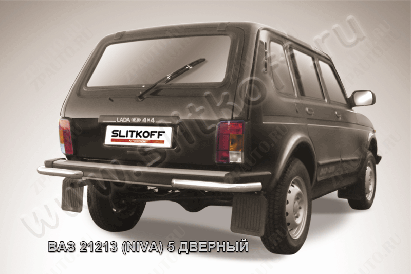 Уголки d57+d42 Lada Niva 21213 5-дверная (1993-2023) Black Edition, Slitkoff, арт. Nivd011BE