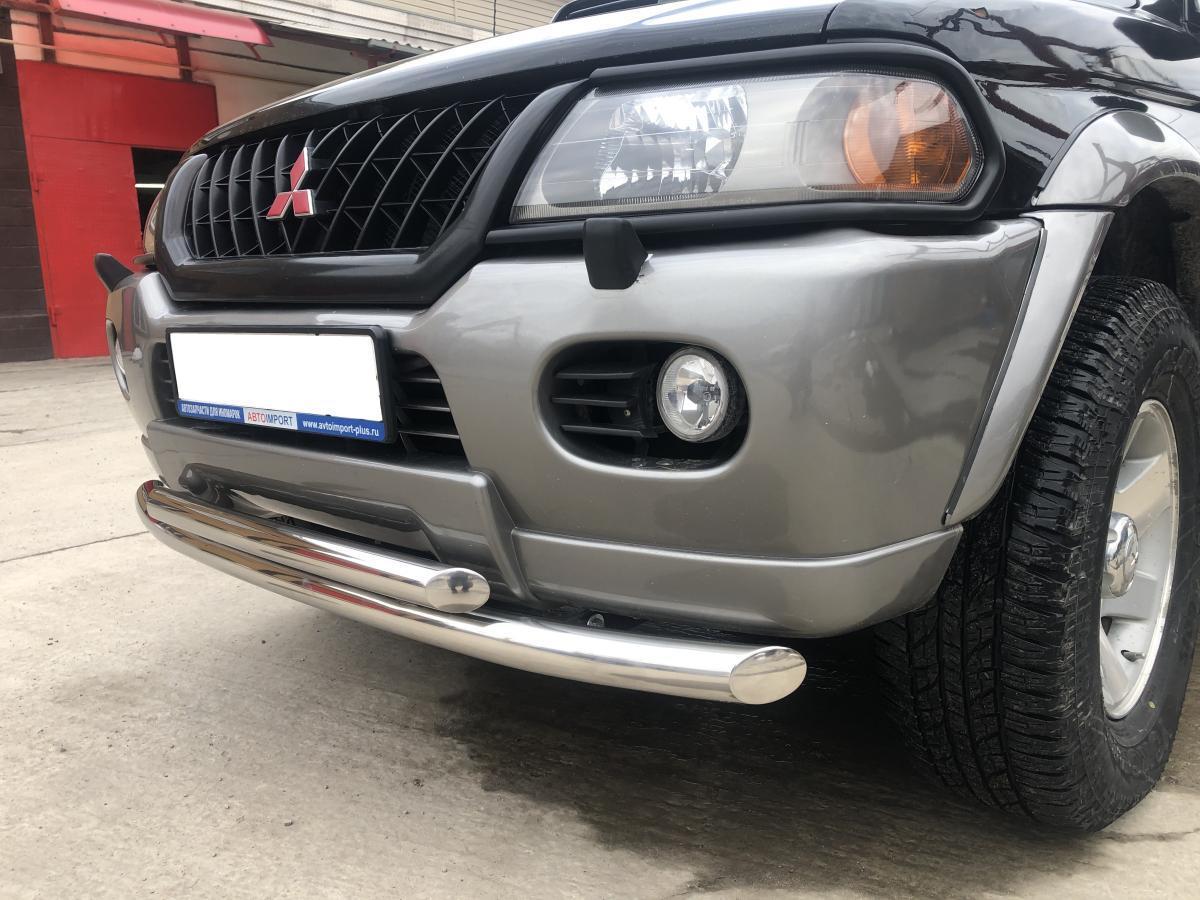 Защита переднего бампера двойная для автомобиля Mitsubishi Pajero Sport 1998-2007 арт. MSPS.98.03