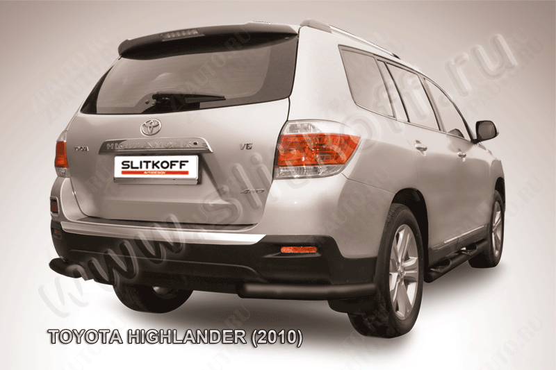 Уголки d57 черные Toyota Highlander (2010-2013) , Slitkoff, арт. THI016B