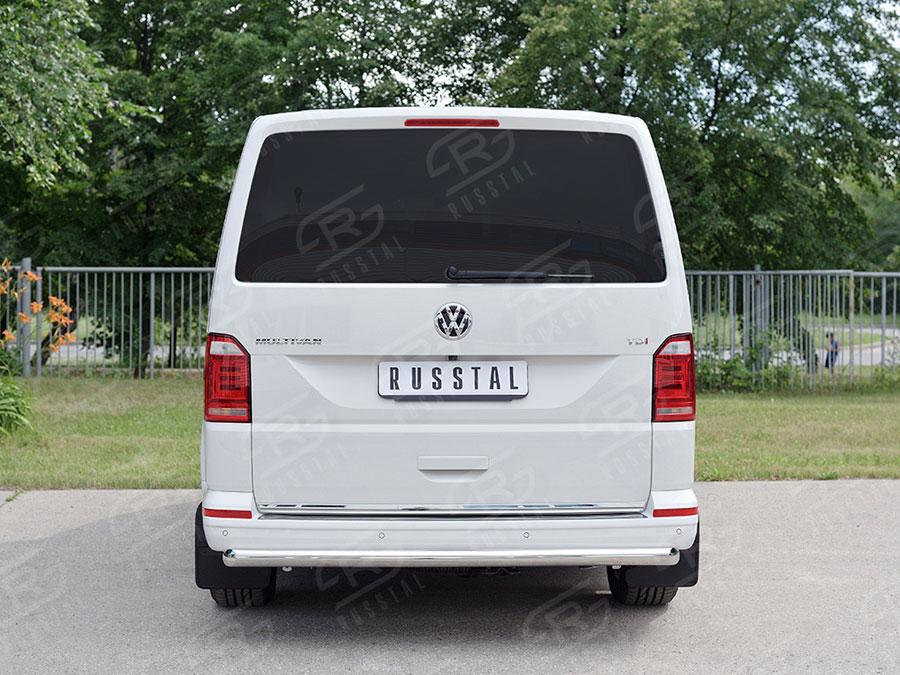 Защита заднего бампера d63 Volkswagen Transporter T6 2015 Caravelle/Multivan короткая база, Руссталь VCTZ-002320