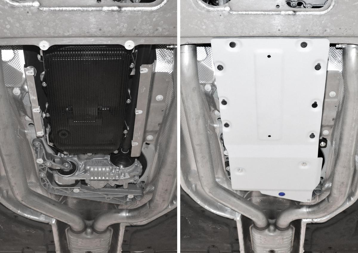 Защита КПП и РК Rival для BMW X5 G05 (xDrive50i) 2018-н.в., штампованная, алюминий 3 мм, с крепежом, 333.0535.1