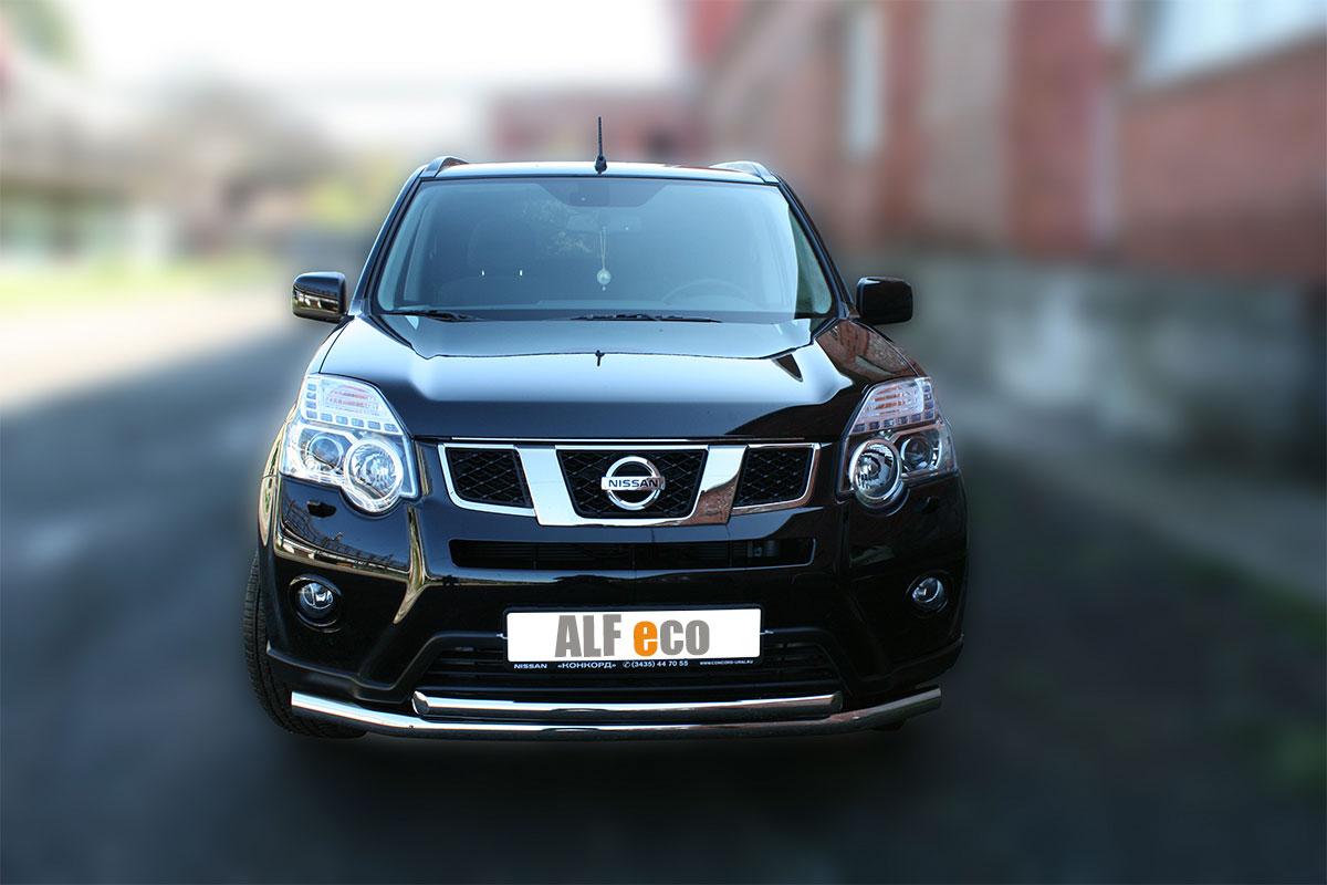 Защита передняя двойная D 60,3/60,3 для Nissan X-Trail(Ниссан Х трейл),  ALFeco арт. XTR-11.06 .Купить по низкой цене в Санкт-Петербурге.