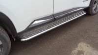 Пороги с площадкой 42,4 мм Nissan X-Trail (T33) 4WD HYBRID 2024- арт. NISXTR24-02