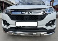 Защита переднего бампера двойная с перемычками для автомобиля Lifan Myway 2017 арт. LMW.17.75