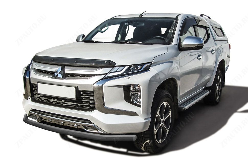 Защита переднего бампера d57 серебристая Mitsubishi L-200 (2018-2022) , Slitkoff, арт. ML18-004S