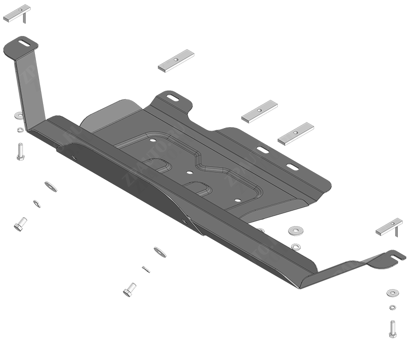 Защита стальная Мотодор (Раздаточная коробка), 2 мм,  для Jac T8Pro  2019- арт. 78314