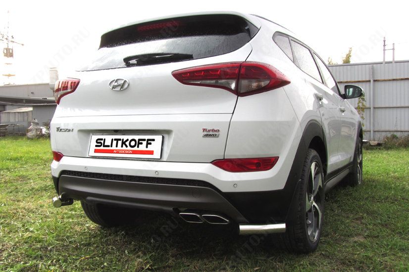 Уголки d57 Hyundai Tucson 4WD (2015-2018) , Slitkoff, арт. HT4WD15009