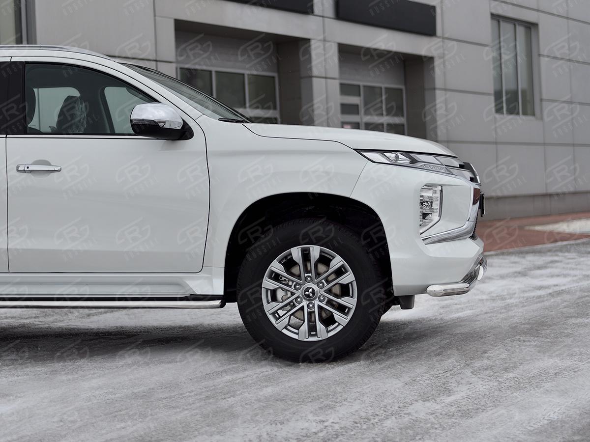 MITSUBISHI PAJERO SPORT 2021- Защита переднего бампера d63 секции-d75x42 дуга MPJSZ-003652