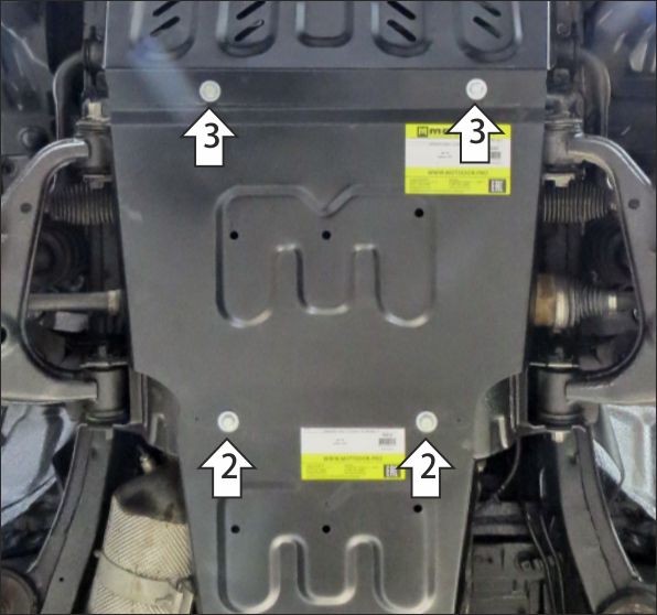 Защита стальная Мотодор (Двигатель, Передний дифференциал), 2 мм,  для Sollers ST6  2023- арт. 78309