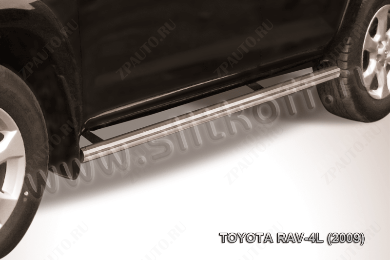 Защита порогов d76 труба Toyota Rav-4 L (2005-2010) Black Edition, Slitkoff, арт. TR409L-014BE