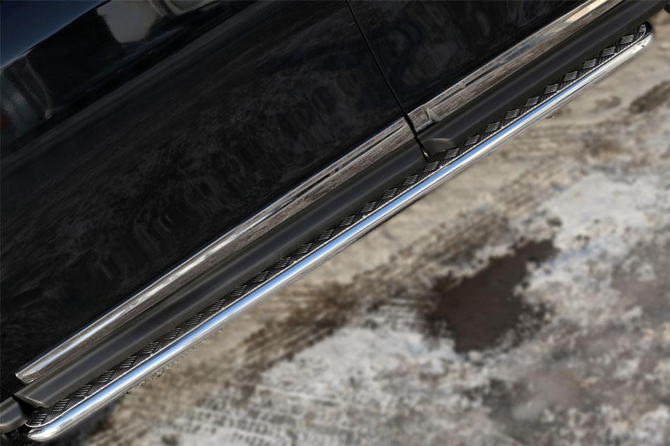 Пороги труба d42 с листом для Nissan Pathfinder 2014, Руссталь NPL-002023