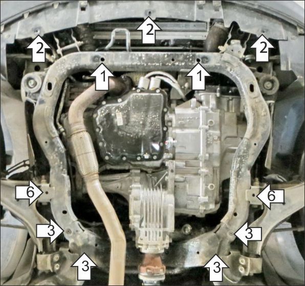 Защита стальная Мотодор (Двигатель, Коробка переключения передач), 2 мм,  Opel Antara  2012-2015 арт. 73004