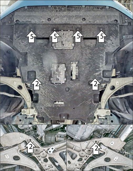 Защита стальная Мотодор (Двигатель, Коробка переключения передач), 2 мм,  для Hongqi Hs3  2024- арт. 73908