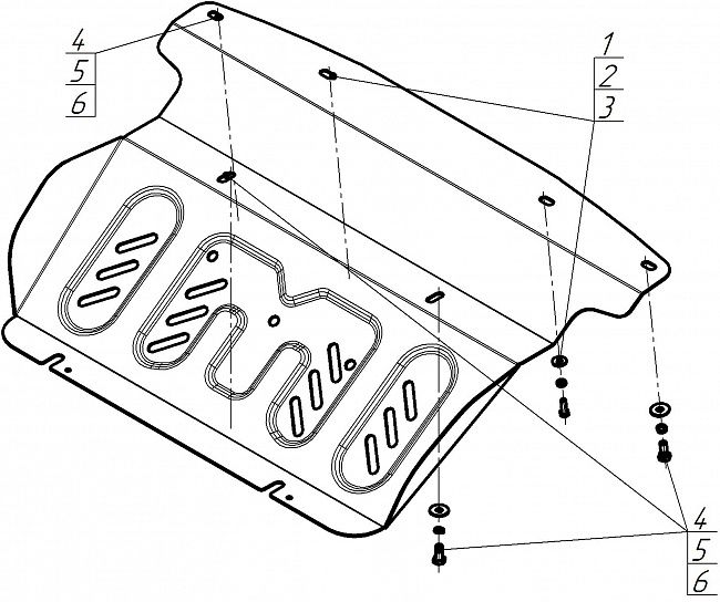 Защита стальная Мотодор (Радиатор), 2 мм,  для Sollers ST6  2023- арт. 78308