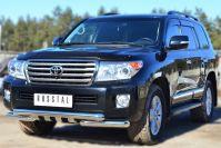 Защита переднего бампера d76/d76х2 с клыками для Toyota Land Cruiser 200 2012, Руссталь TLCZ-001642