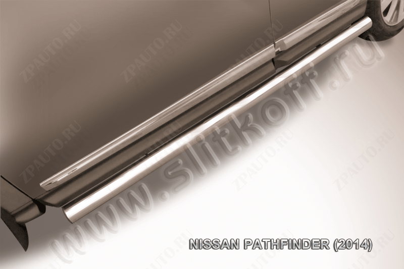 Защита порогов d76 труба Nissan Pathfinder (2012-2017) Black Edition, Slitkoff, арт. NIP14-009BE