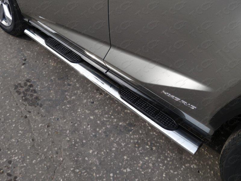 Пороги овальные с накладкой 120х60 мм для автомобиля Lexus NX 300h 2014-2017 (кроме F-Sport), TCC Тюнинг LEXNX300H14-07