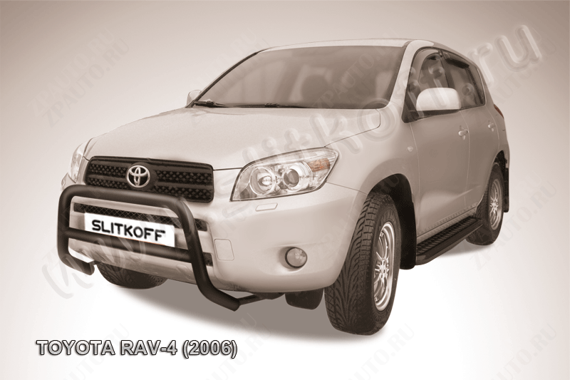 Кенгурятник d57 низкий черный Toyota Rav-4 (2005-2010) , Slitkoff, арт. TR4004B