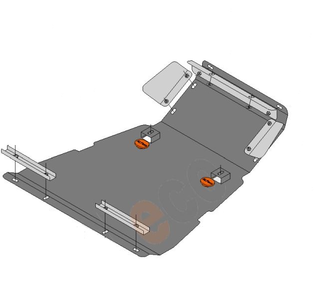 Защита   рулевых тяг и картера Chevrolet Niva 2002-2020 V-1,7 , ALFeco, сталь 2мм, арт. ALF0317st