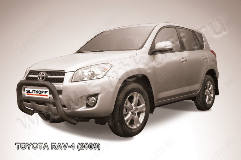 Кенгурятник d76 низкий черный Toyota Rav-4 (2009-2010) , Slitkoff, арт. TR409-002B