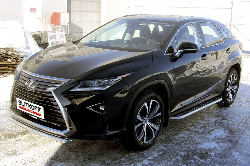 Защита порогов d57 с листом усиленная Lexus RX-350 (2015-2019) , Slitkoff, арт. LRX15-005