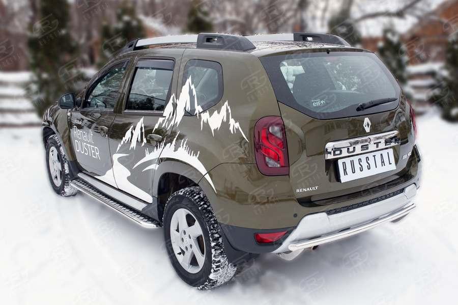 Защита заднего бампера d42 на Renault Duster 2015, Руссталь RDZ-002185