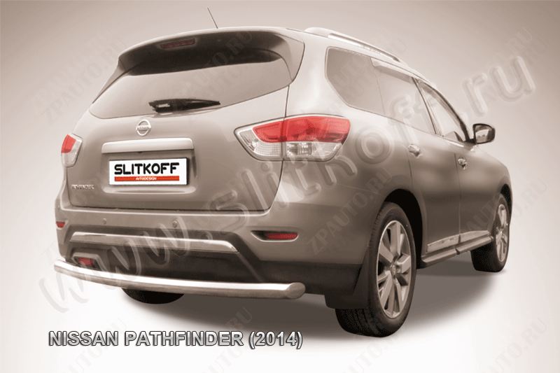 Защита заднего бампера d76 Nissan Pathfinder (2012-2017) Black Edition, Slitkoff, арт. NIP14-014BE