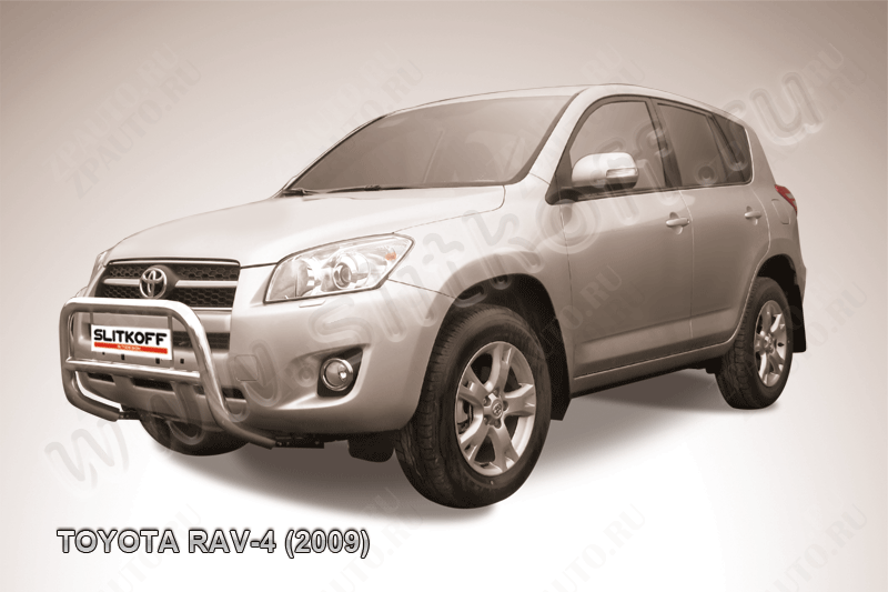 Кенгурятник d57 низкий Toyota Rav-4 (2009-2010) Black Edition, Slitkoff, арт. TR409-004BE