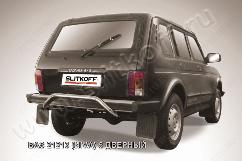 Защита заднего бампера d57 скоба Lada Niva 21213 5-дверная (1993-2023) , Slitkoff, арт. Nivd010