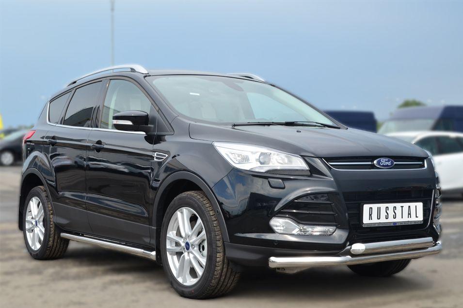 Пороги труба d63 вариант 1 для Ford Kuga 2013, Руссталь FGT-0013801