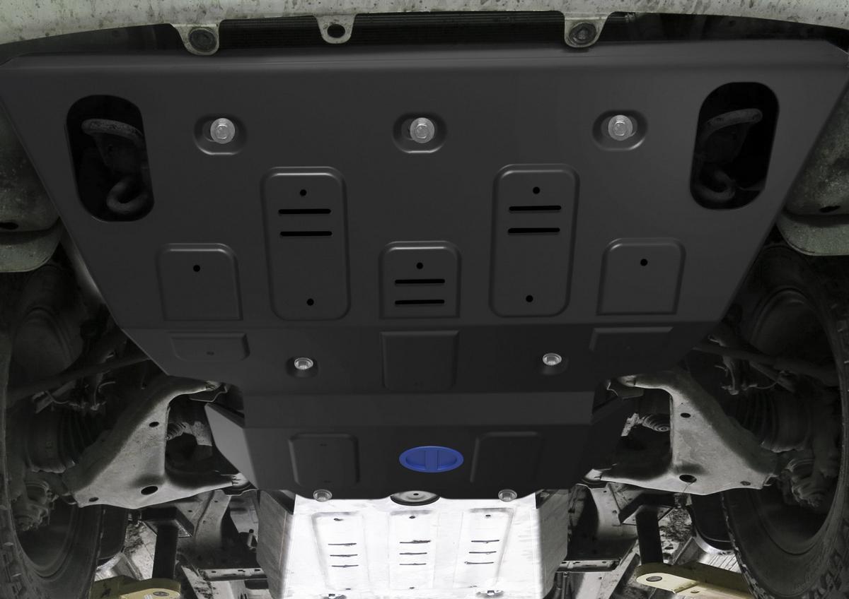 Защита радиатора и картера Rival для Toyota Hilux VII 2005-2015, сталь 3 мм, с крепежом, штампованная, 2111.5790.1.3
