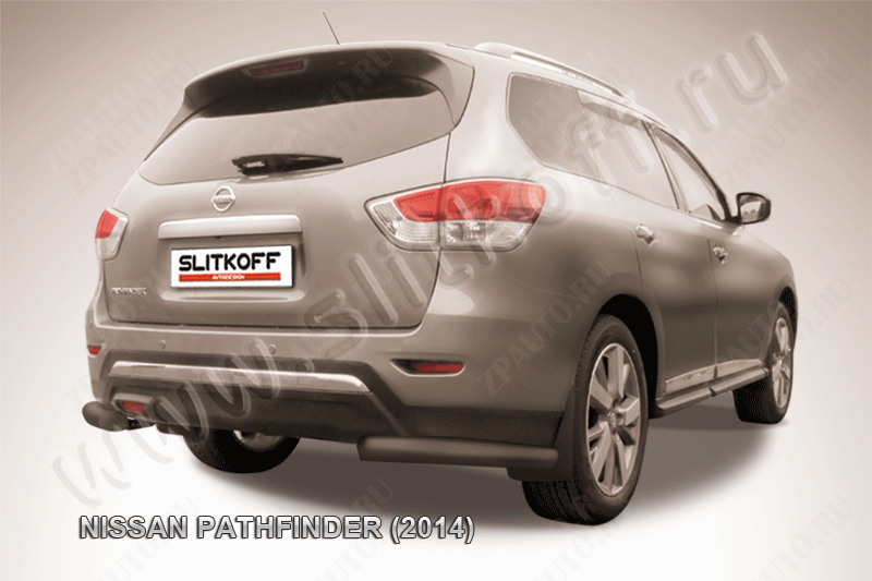 Уголки d76 черные Nissan Pathfinder (2012-2017) , Slitkoff, арт. NIP14-016B