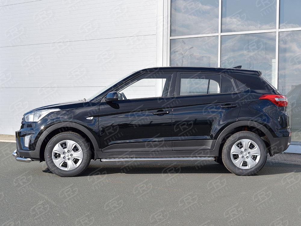 Пороги труба d42 с листом вариант 1 для Hyundai Creta 2016, Руссталь HCRL-0024251