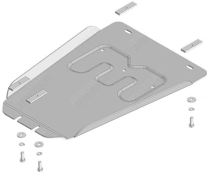 Защита алюминиевая Мотодор (Коробка переключения передач), 4 мм,  для Jac T8Pro  2019- арт. 348303