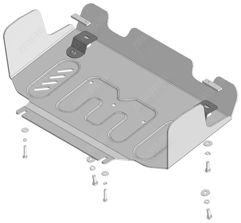 Защита алюминиевая Мотодор (Радиатор), 5 мм,  для Toyota Land Cruiser Prado 250  2023- арт. 32531