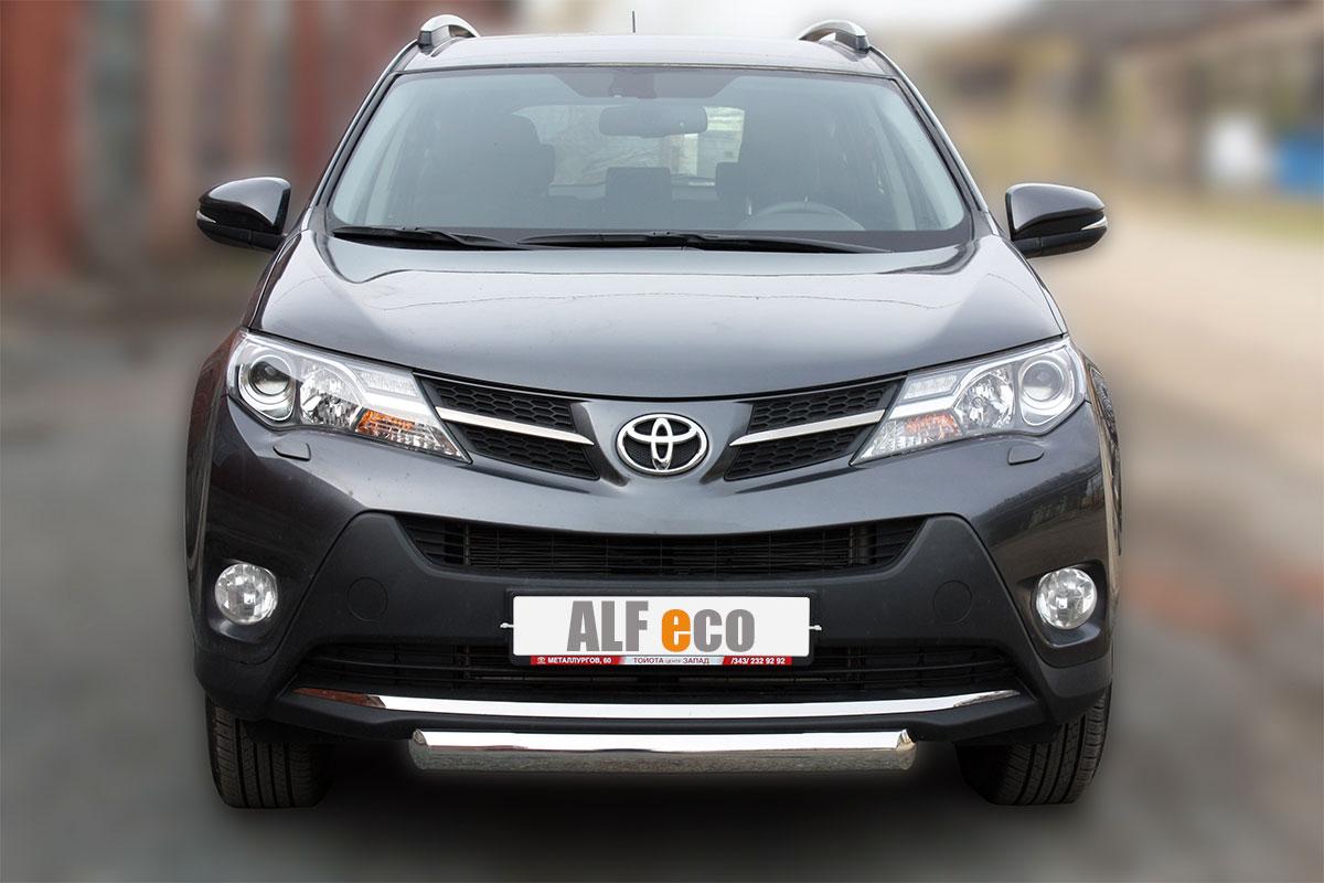 Защита передняя (ОВАЛ) D 75х42 для Toyota RAV4(Тойота РАВ 4), ALFeco арт. RAV-13.11