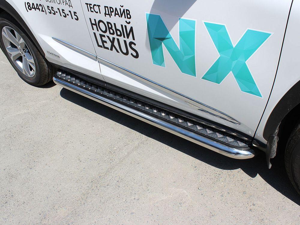 Пороги с листом d-60 для Lexus NX 2014, Технотек LNX_2